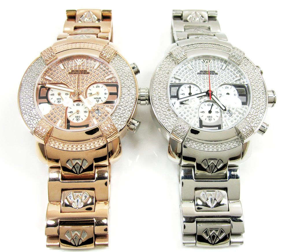 Mens aqua master stainless steel diamond watch 0.20ct