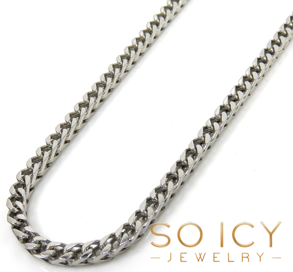 14k solid white gold franco chain 20-30 inch 2.5mm