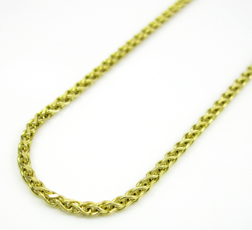 14k Solid Yellow Gold Wheat Chain 18-20 Inch