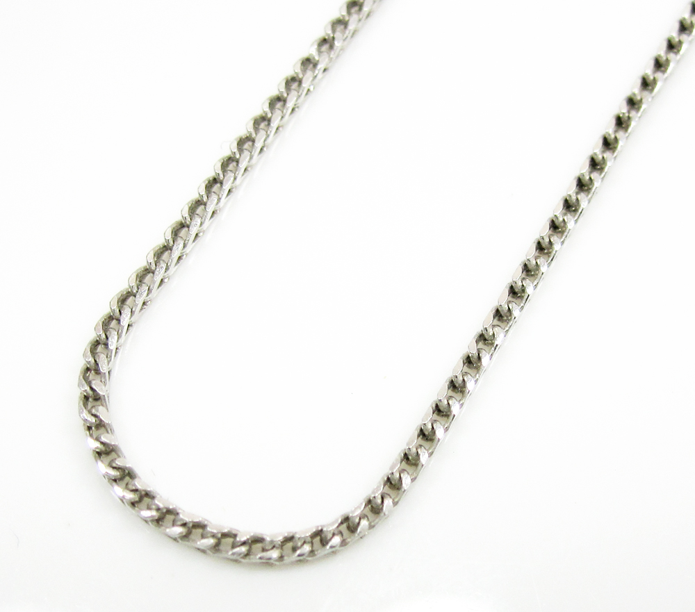 14k solid white gold franco chain 18-22 inch 1mm