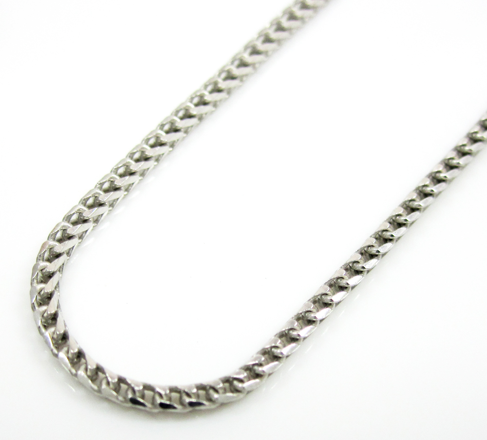 14k solid white gold franco chain 16-22 inch 1.5mm