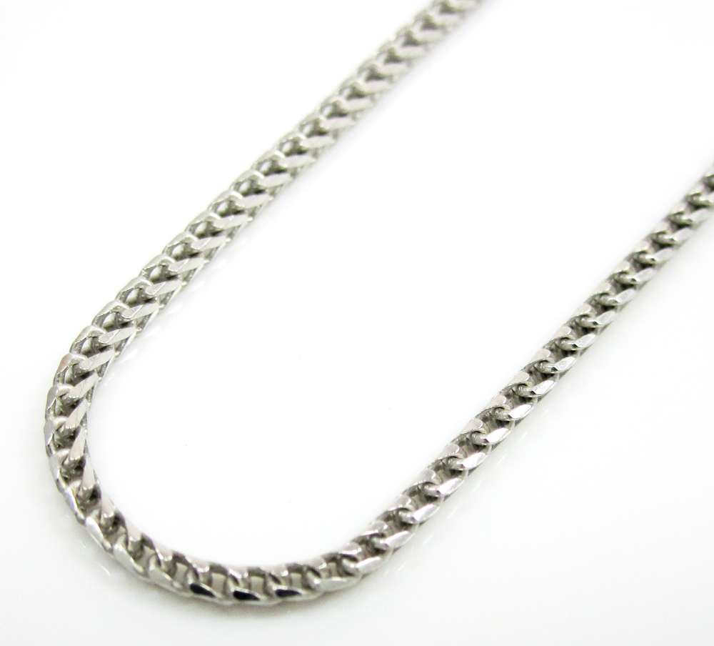 14k solid white gold franco chain 18-30 inch 1.5mm