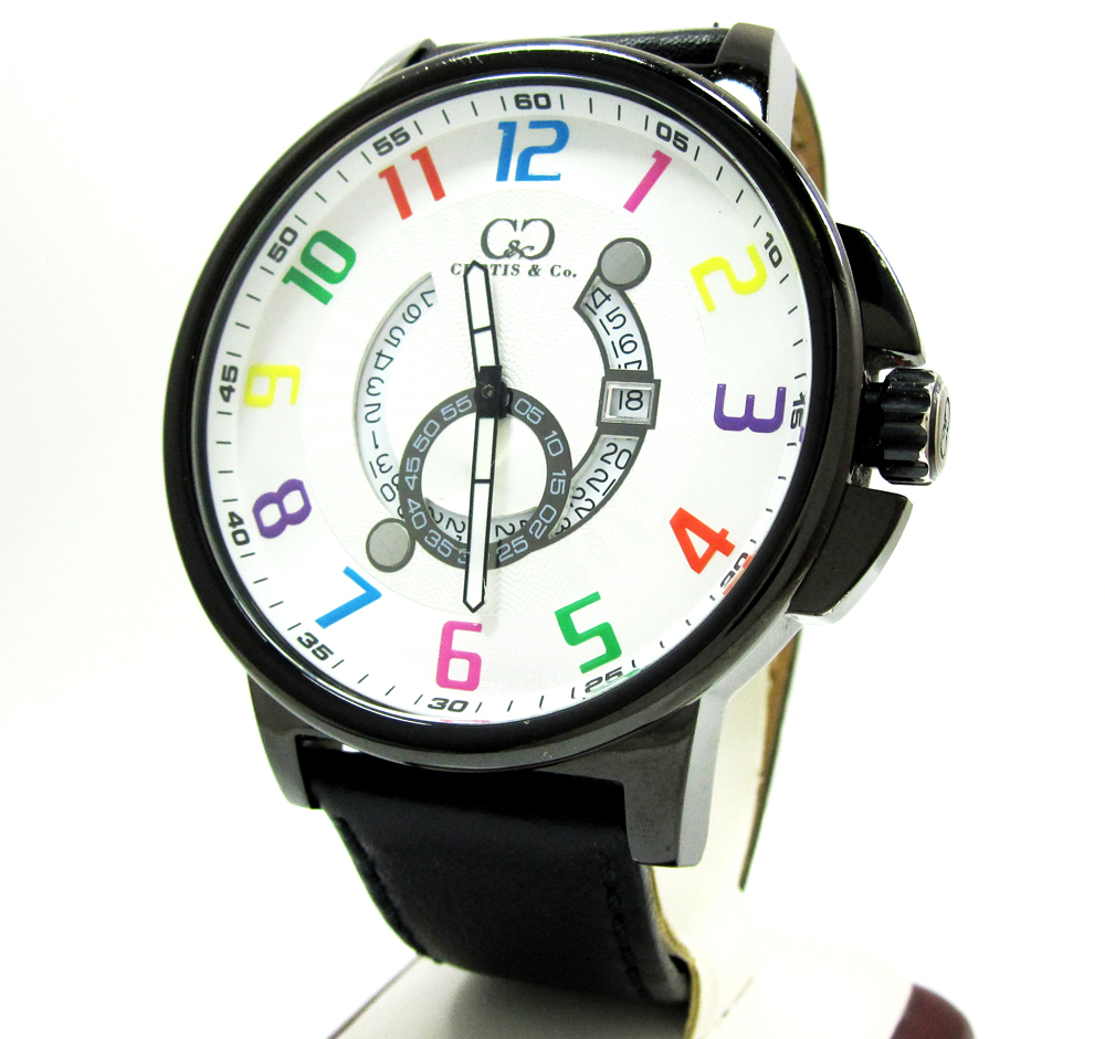 Curtis & co black stainless steel big time cool white watch
