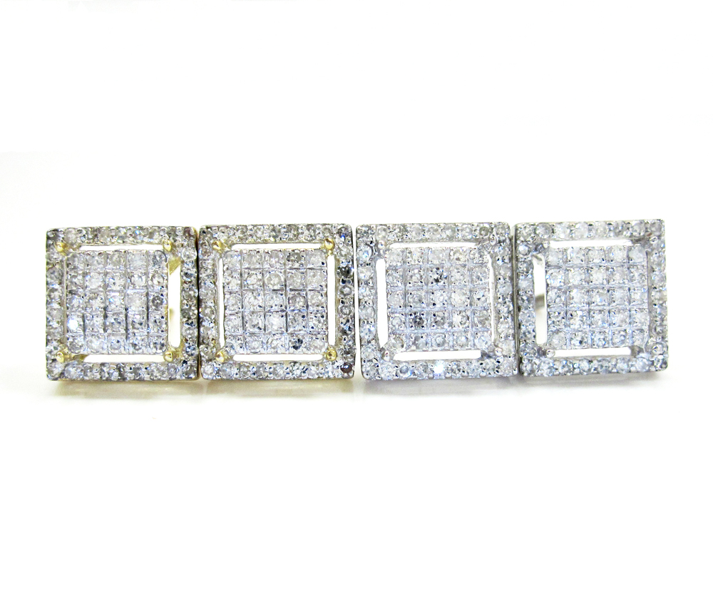 10k gold diamond 3d frame earrings 0.50ct