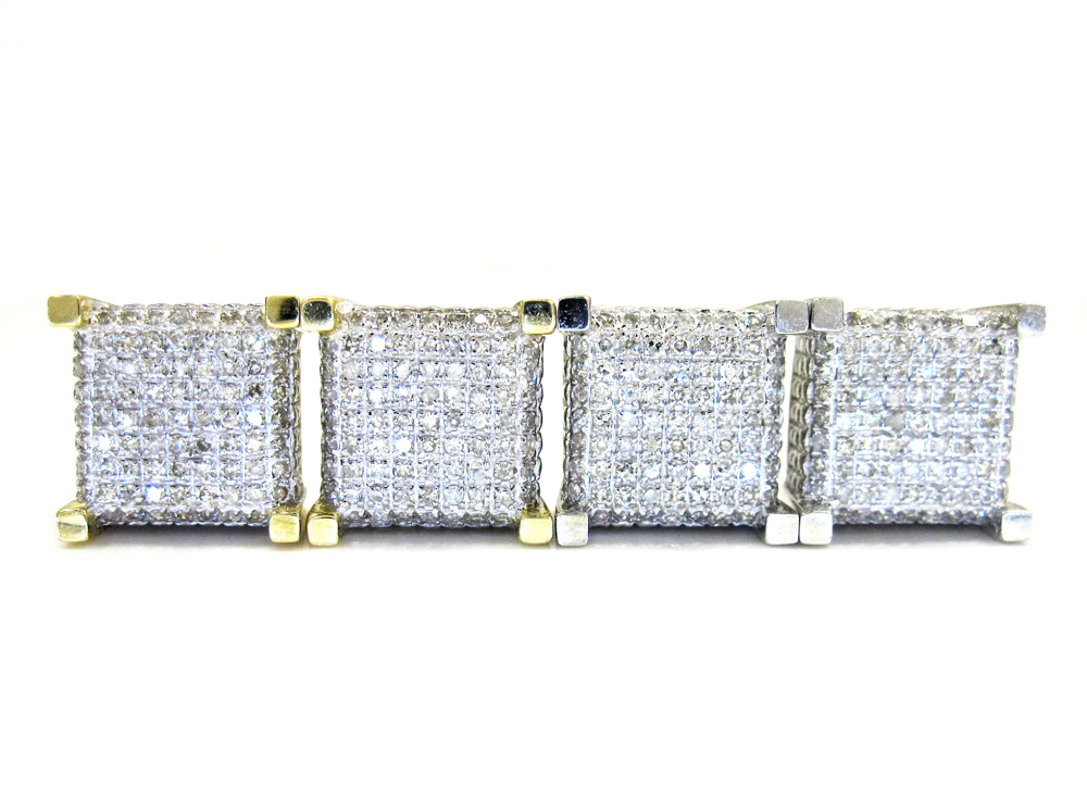 10k gold diamond cube earrings 0.46ct