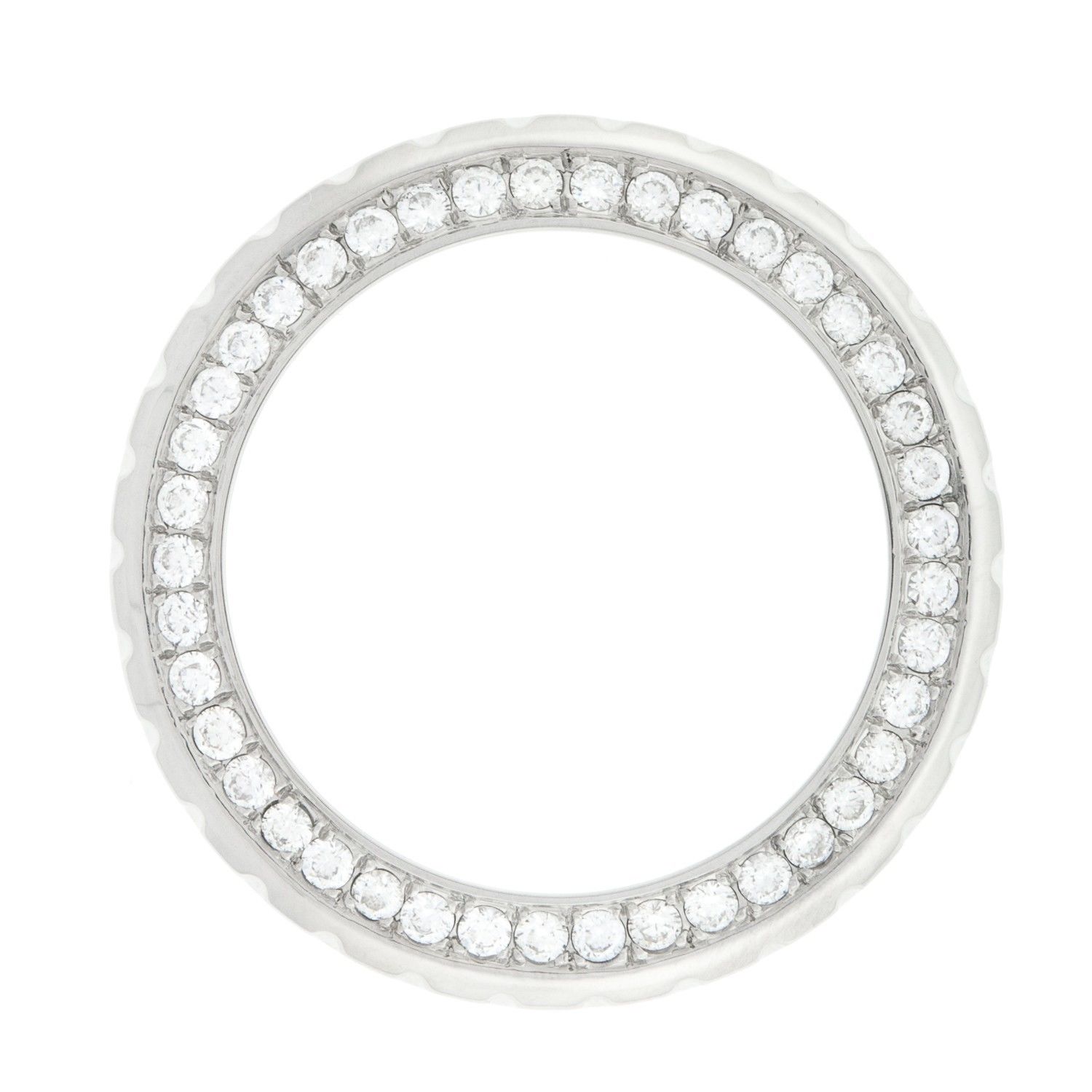 Ladies custom made chanel j12 white stainless steel diamond bezel 2.00ct