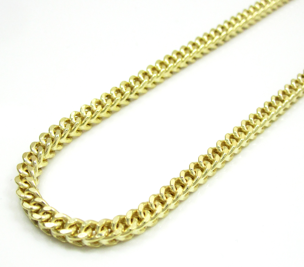 Mens 10k yellow gold franco chain 18-26 inch 3mm