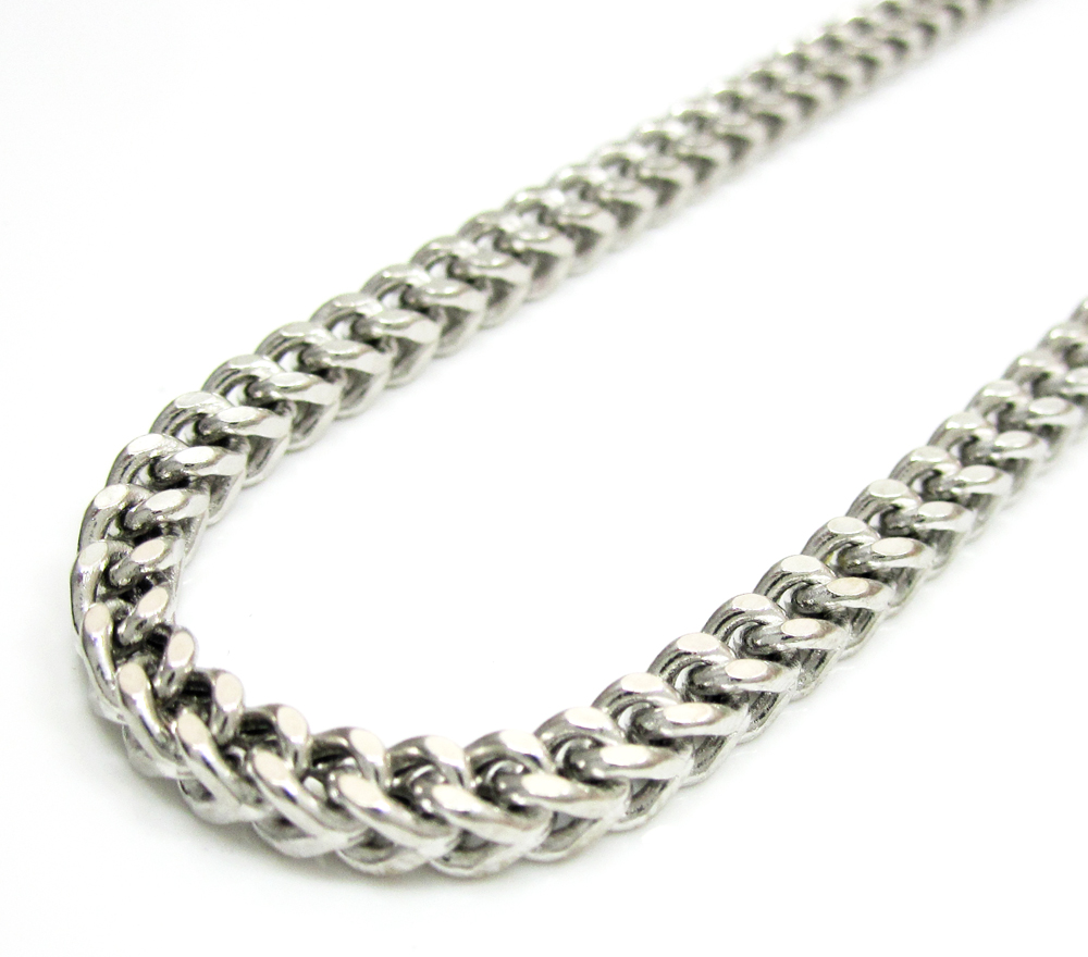 Mens 10k white gold franco chain 18-24 inch 3.50mm
