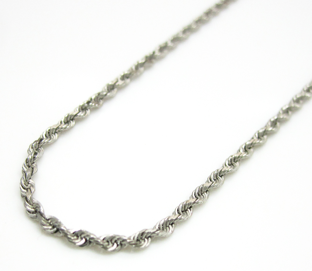 18 inch white gold rope chain