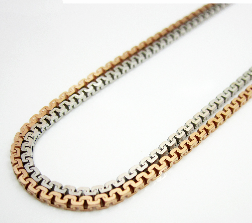 14k solid gold sharp box link chain 16-24 inch 1.3mm