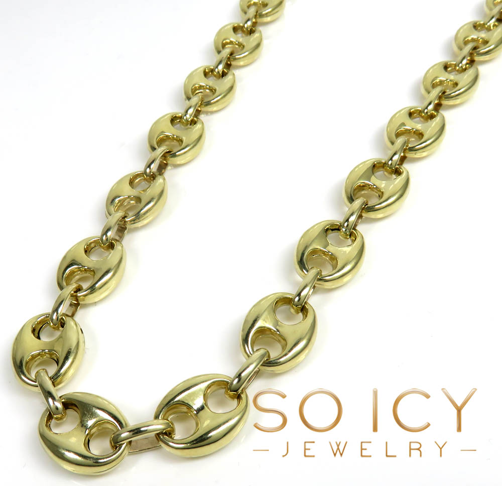 10k yellow gold gucci link chain 22-36 inch 11mm