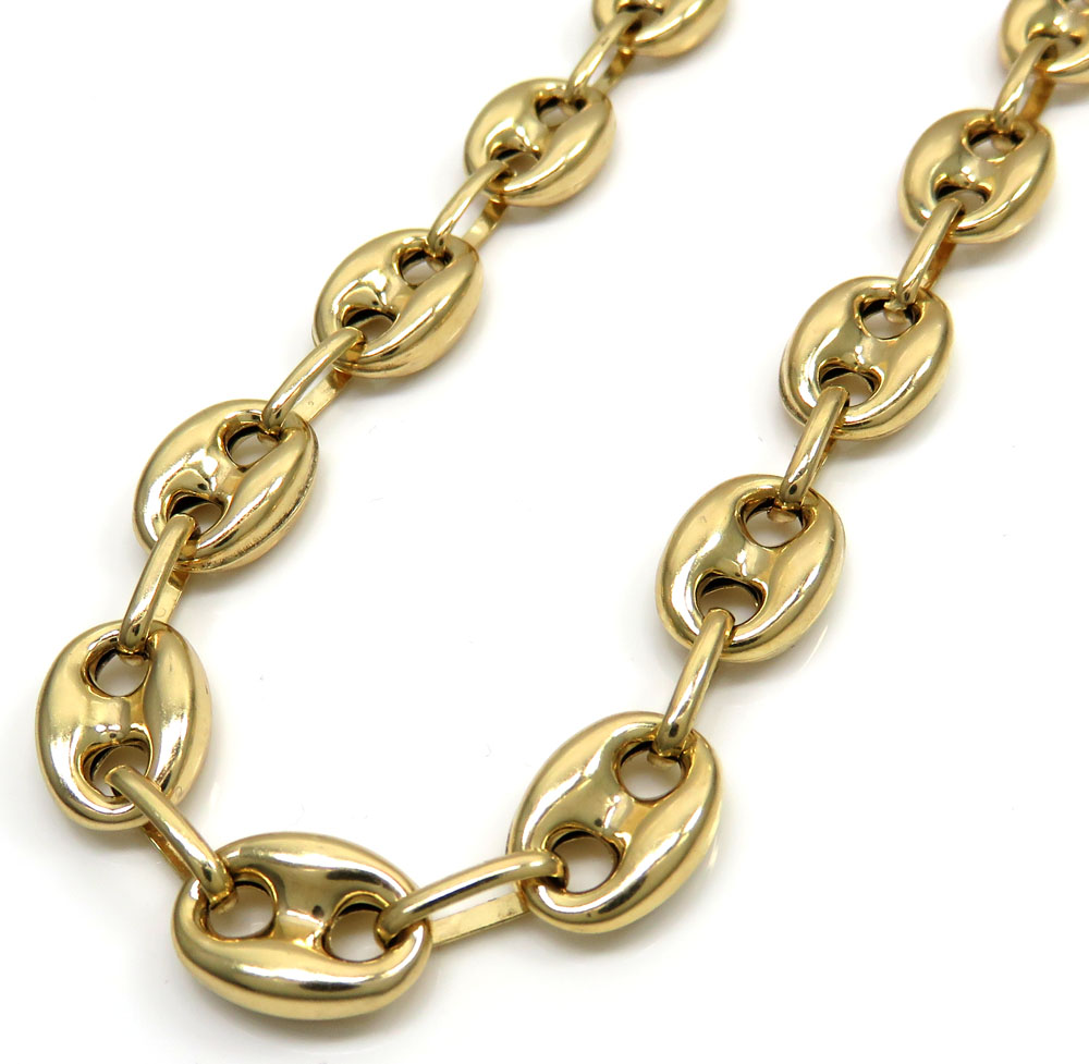 10k yellow gold gucci link chain 20-30 inch 9.00mm 