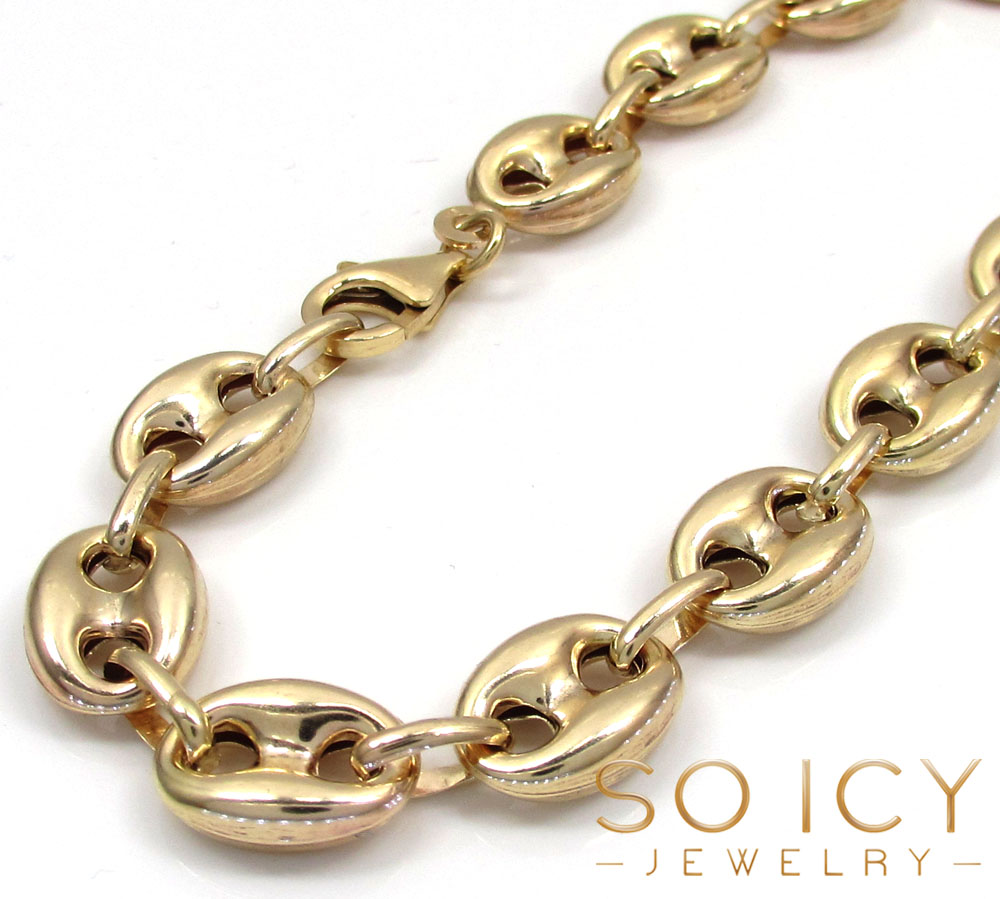 10k yellow gold gucci link bracelet 8.75 inch 9.50mm