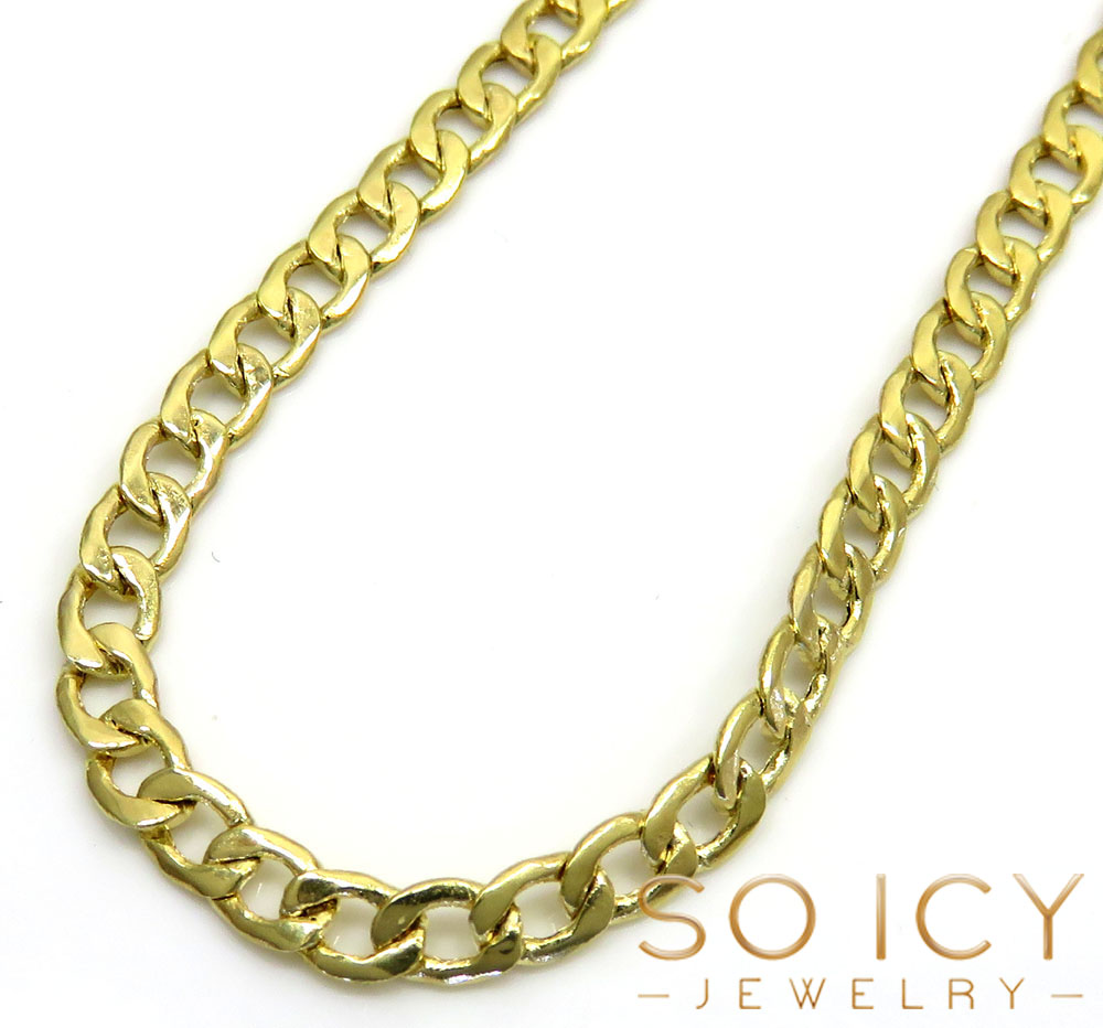 10k yellow gold hollow cuban chain 18-24 inch 3.60mm