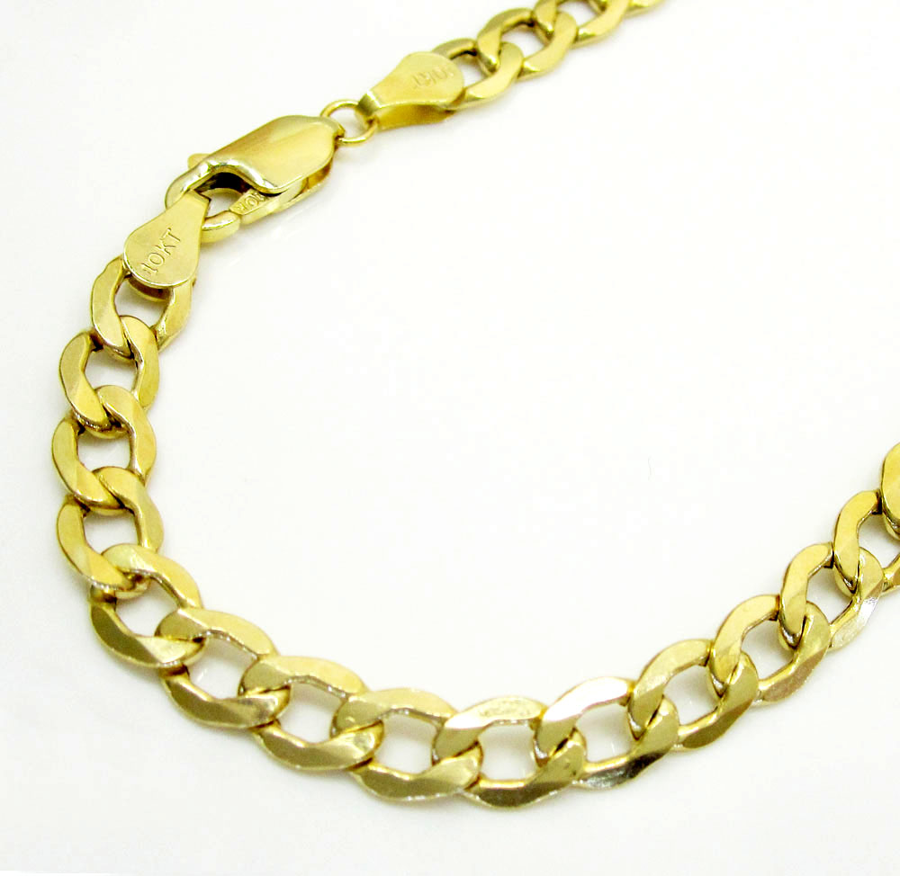 10k yellow gold cuban bracelet 8.50 inch 5.2mm 