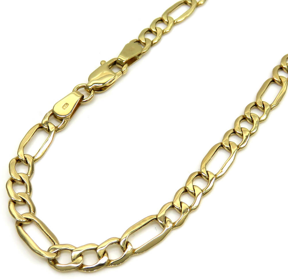 10k yellow gold figaro bracelet 8 inch 4.5mm