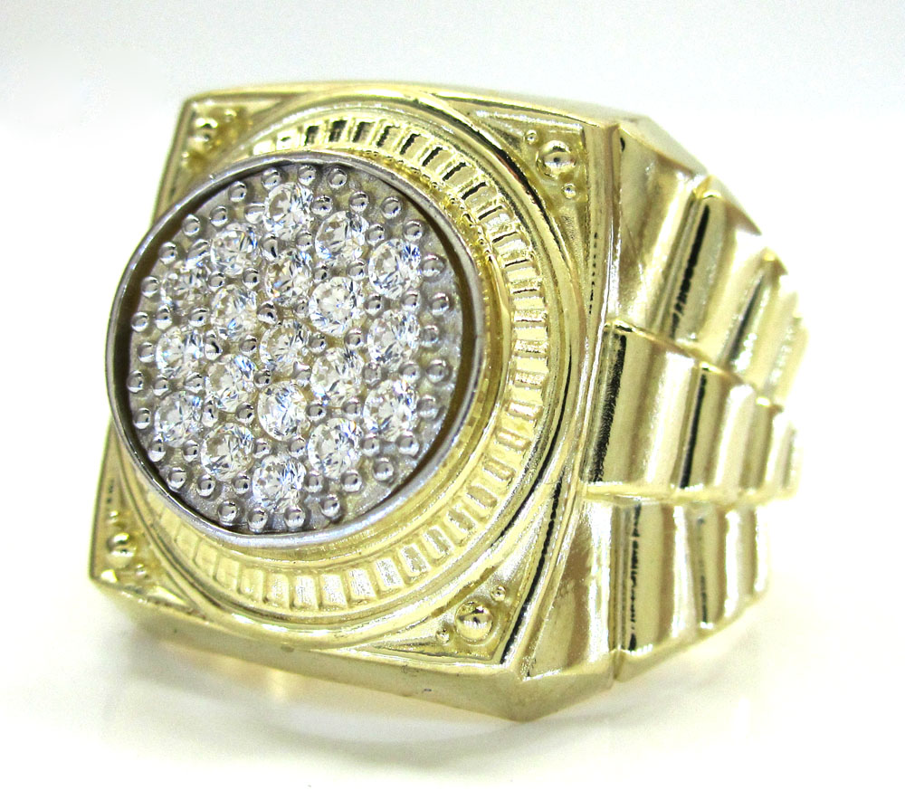 10k yellow gold presidential style cz ring 1.00ct