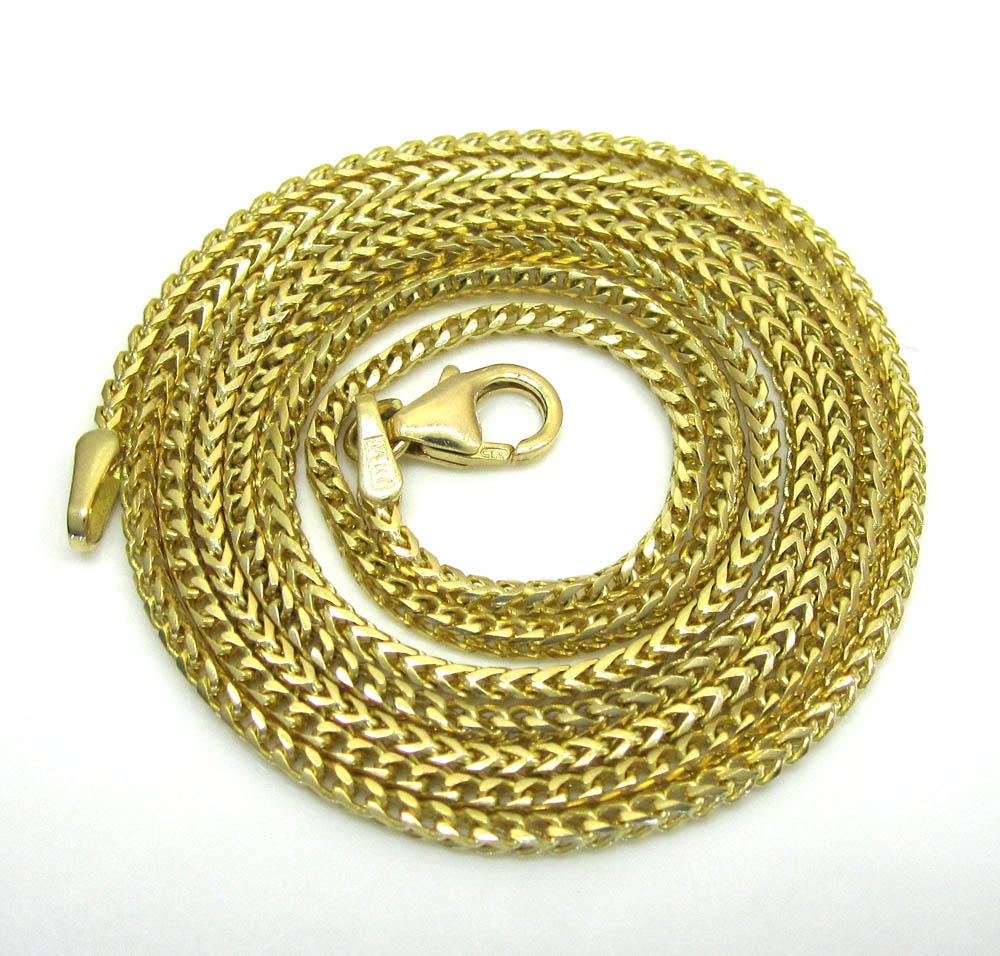 14k solid yellow gold franco chain 24 inch 1.5mm