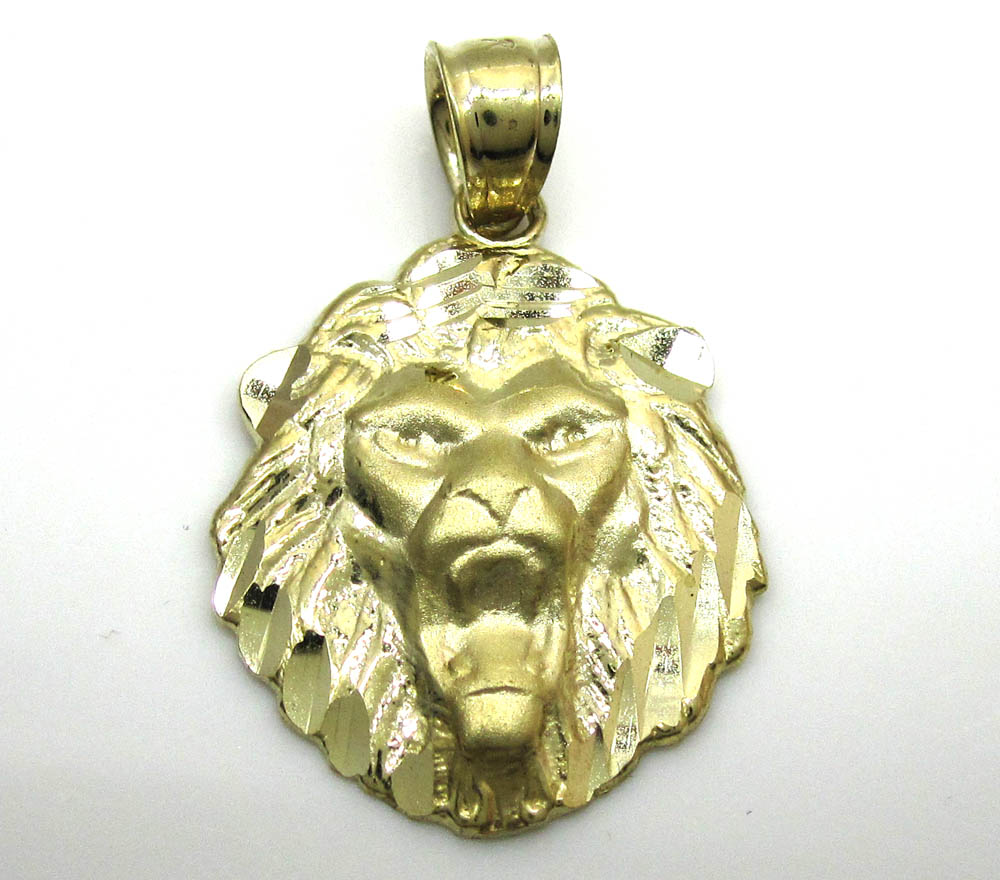 10K Yellow Gold Mini Lion Head Pendant