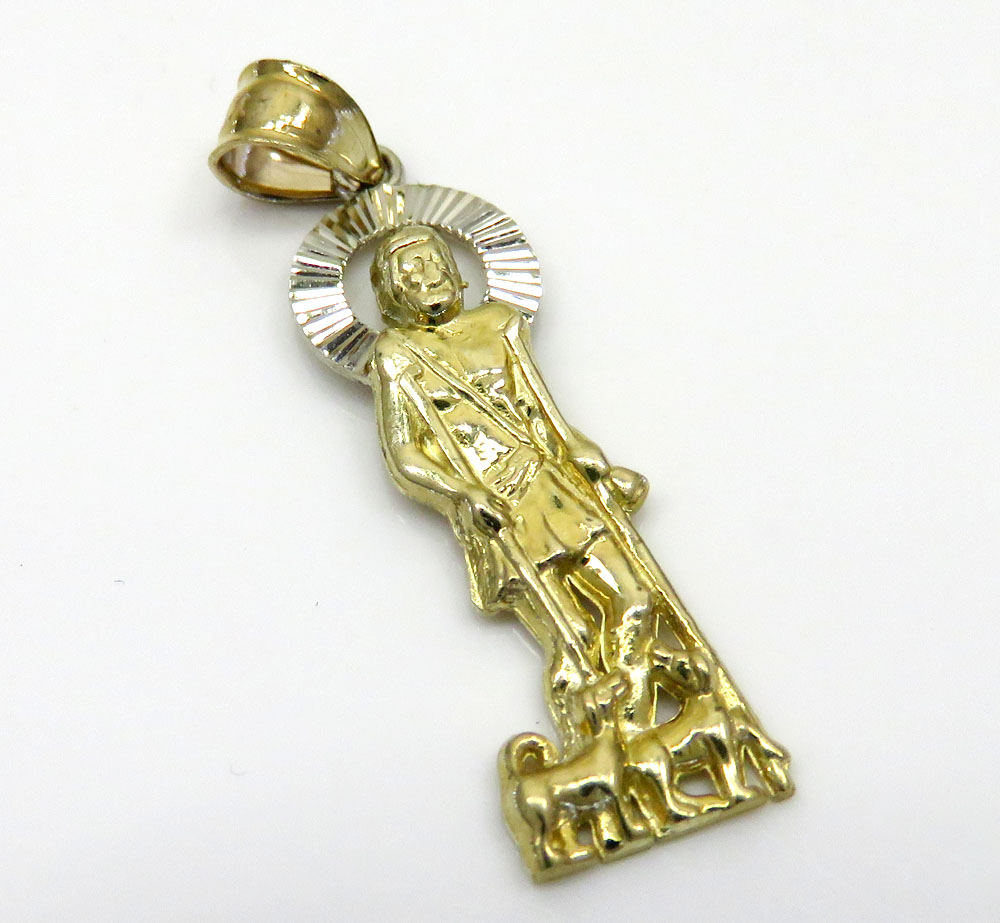 10k yellow gold saint lazarus of bethany pendant