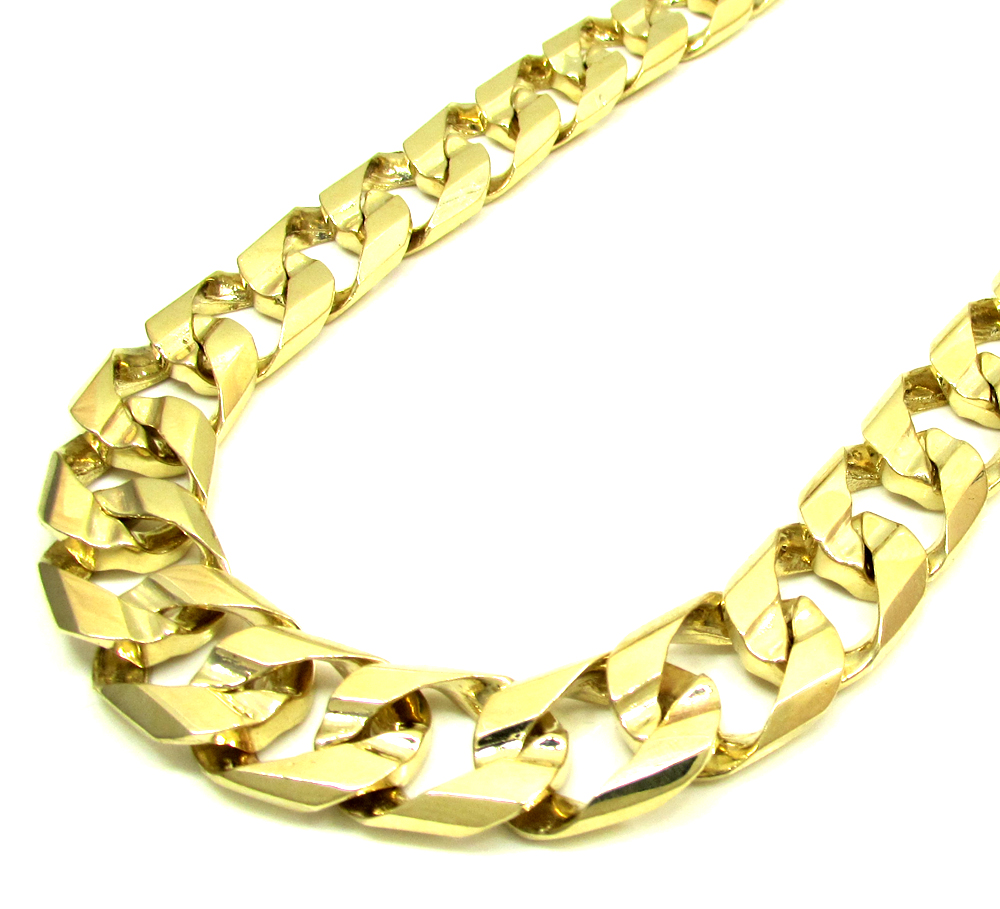10k yellow gold thick cuban chain 30 inch 13.5mm