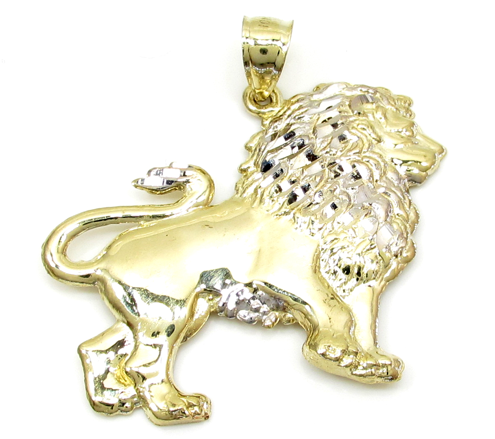 10k yellow gold small lion pendant