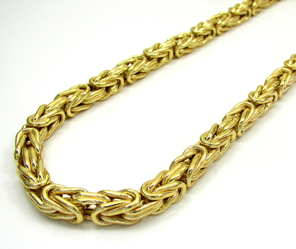 10k yellow gold byzantine chain 24-30 inch 5.8mm