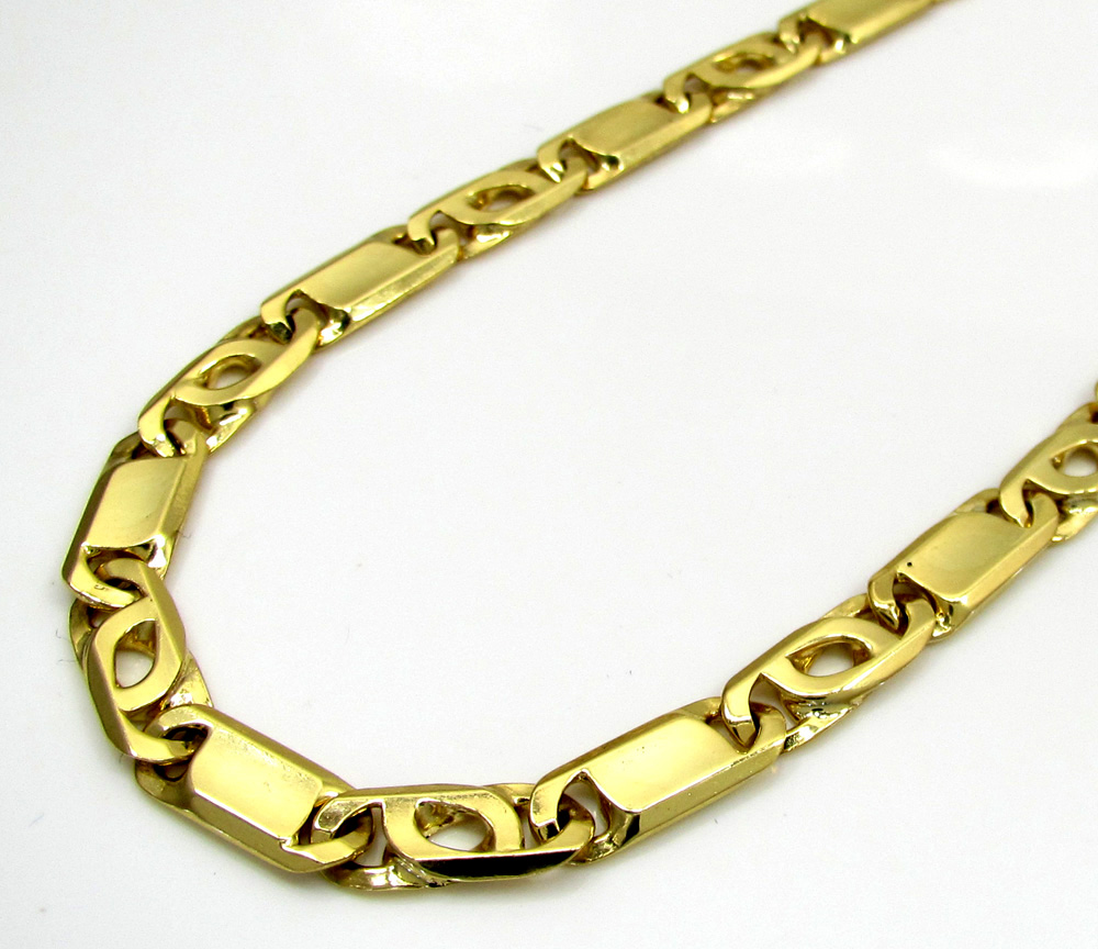 10k yellow gold solid tiger eye chain 22-26inch 5mm 