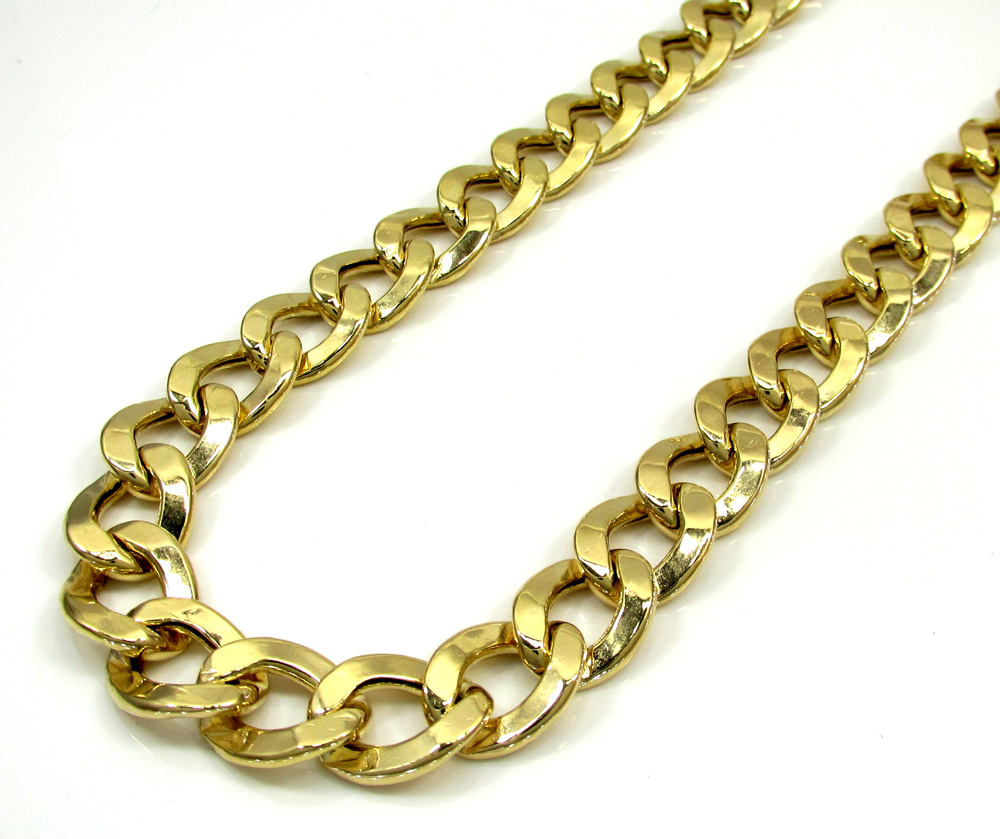 10k yellow gold thick cuban chain 26 inch 10.6mm