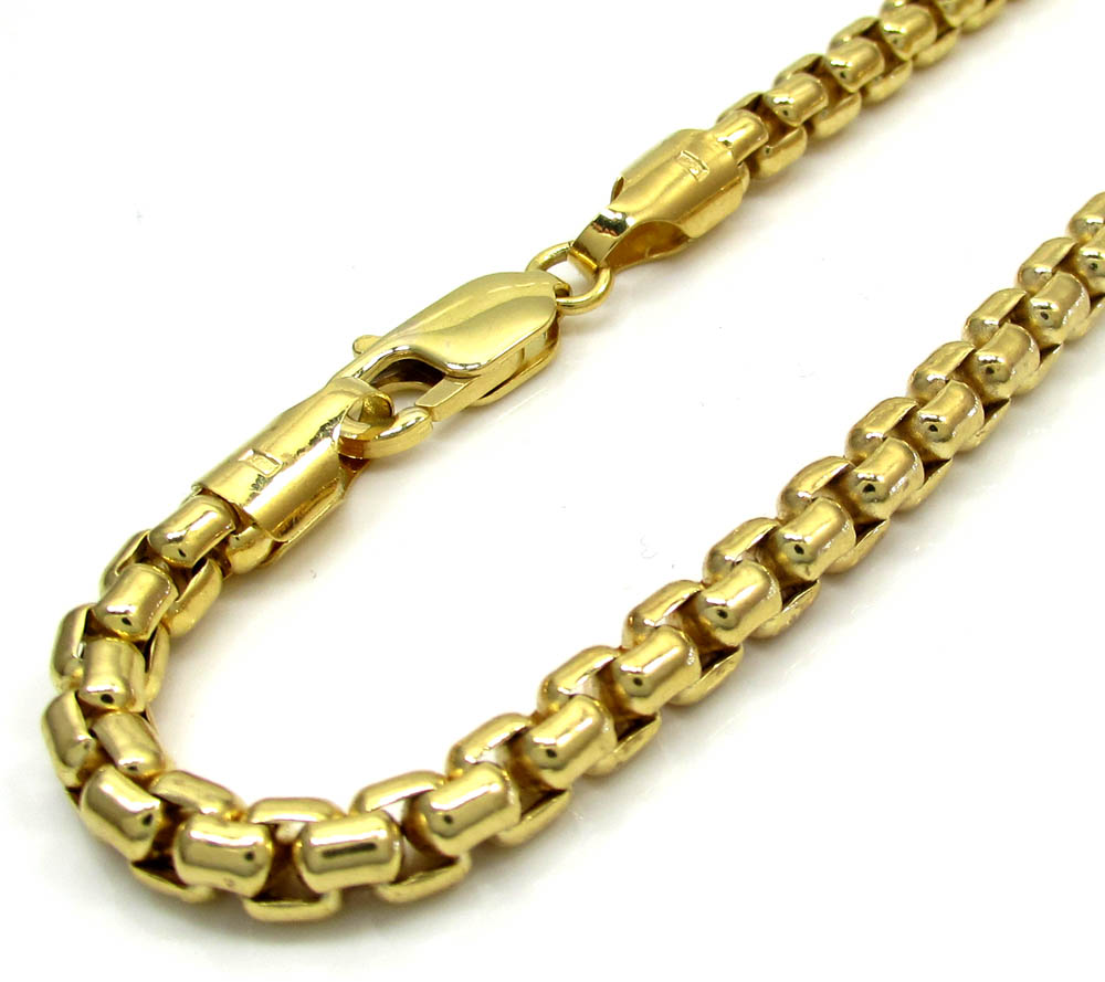 10k yellow gold skinny venetian box bracelet 8 inch 5mm
