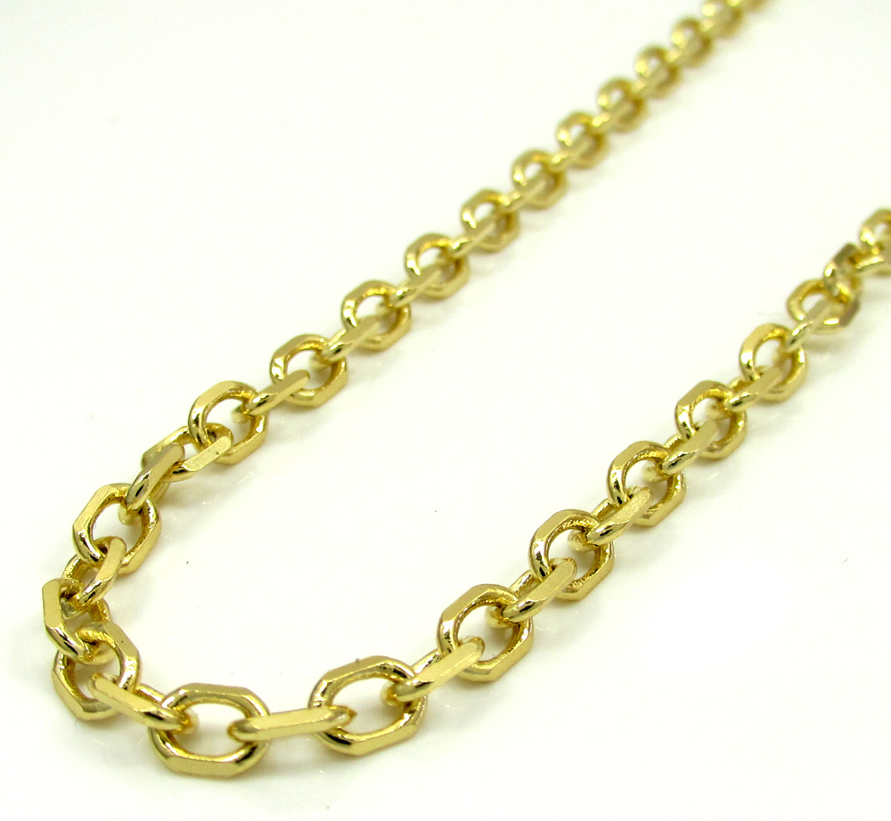 14k yellow gold medium solid cable chain 20-30 inch 3.5mm