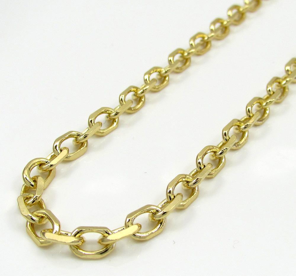 14k yellow gold solid cable chain 20-24 inch 4.5mm