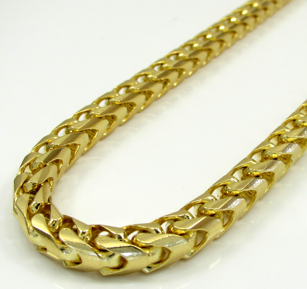 10k solid yellow gold large tight link franco chain 26 inch 5.2mm