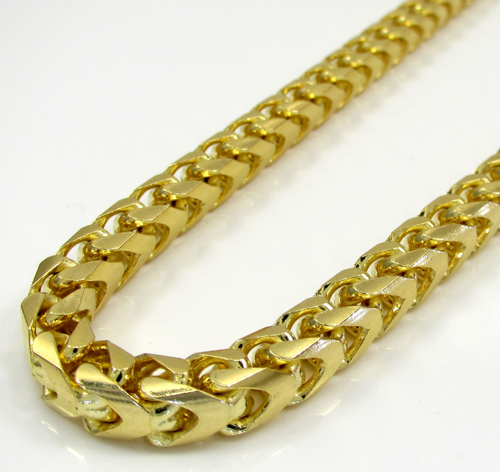 10k Solid Yellow Gold Tight Link Xl Franco Chain 26-30 Inch 6mm