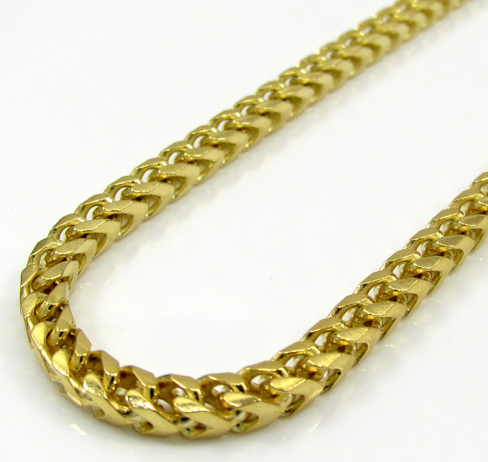 10k solid yellow gold small tight link franco chain 20-26 inch 3mm