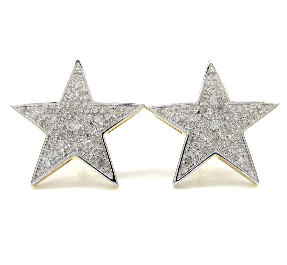 10k yellow gold fancy diamond star earrings 0.53ct