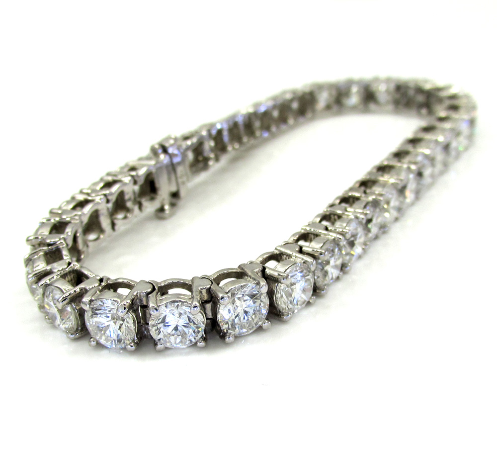 Ladies 14k white gold fancy diamond tennis bracelet 7 inch 5mm 17.08ct