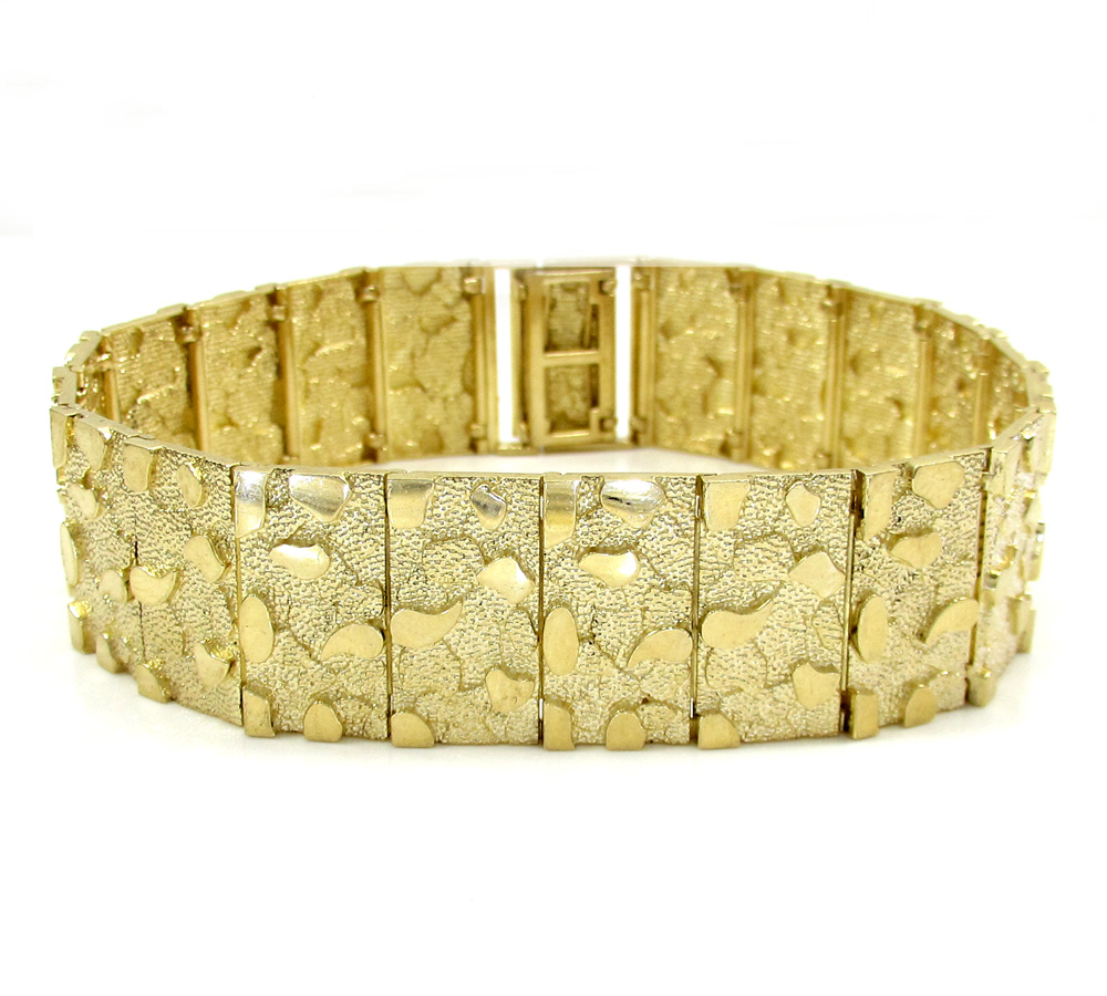 10k yellow gold xl nugget bracelet 