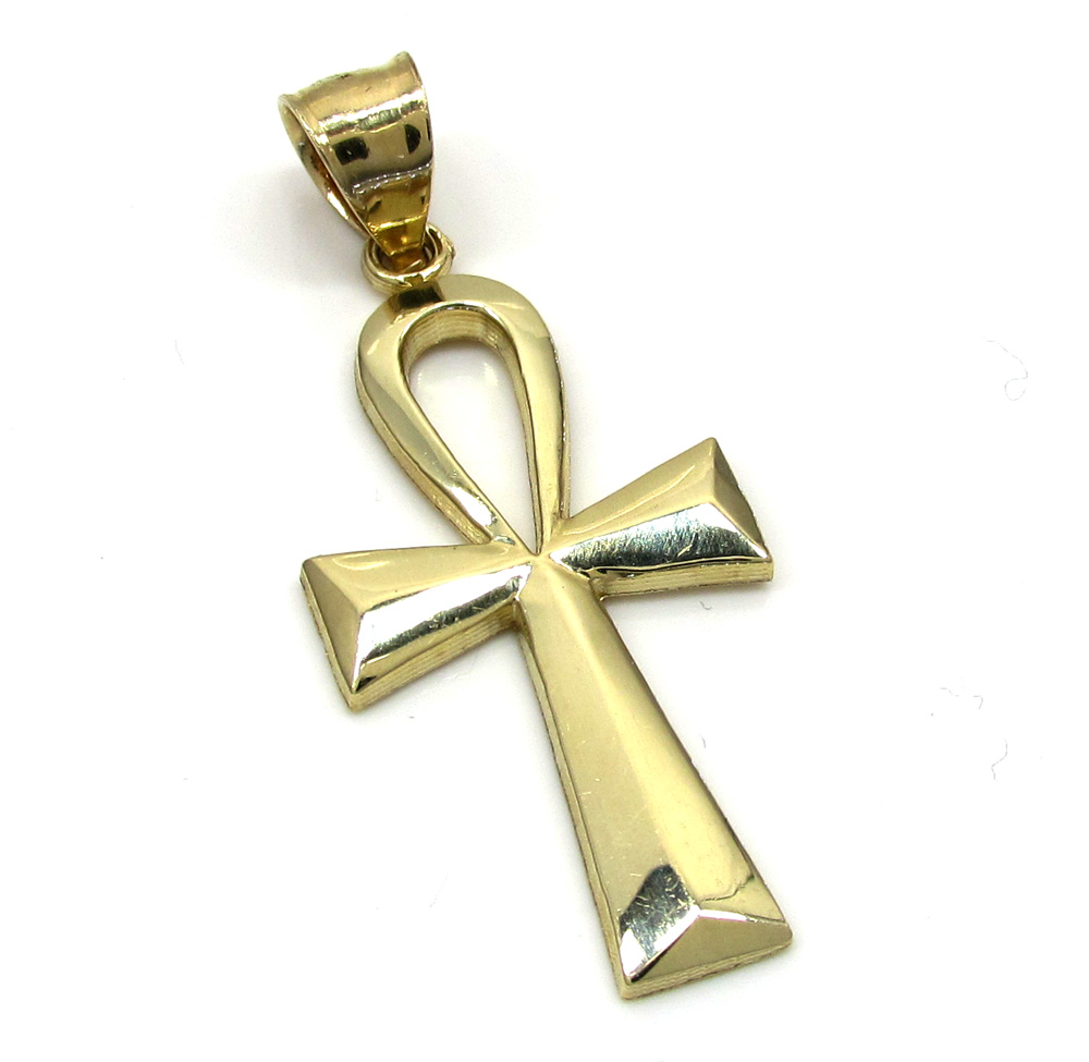 10k yellow gold ankh medium cross