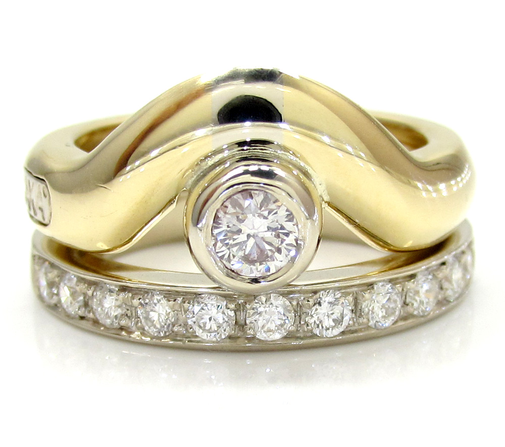Baraka 18k two tone gold diamond band 0.61ct