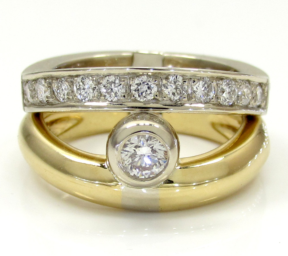 Baraka 18k two tone gold diamond band 0.61ct