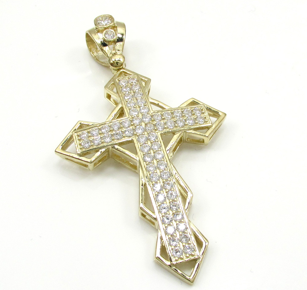 Buy 10k Yellow Gold Medium Diamond 3d Jesus Cross 2.00ct Online at SO ...