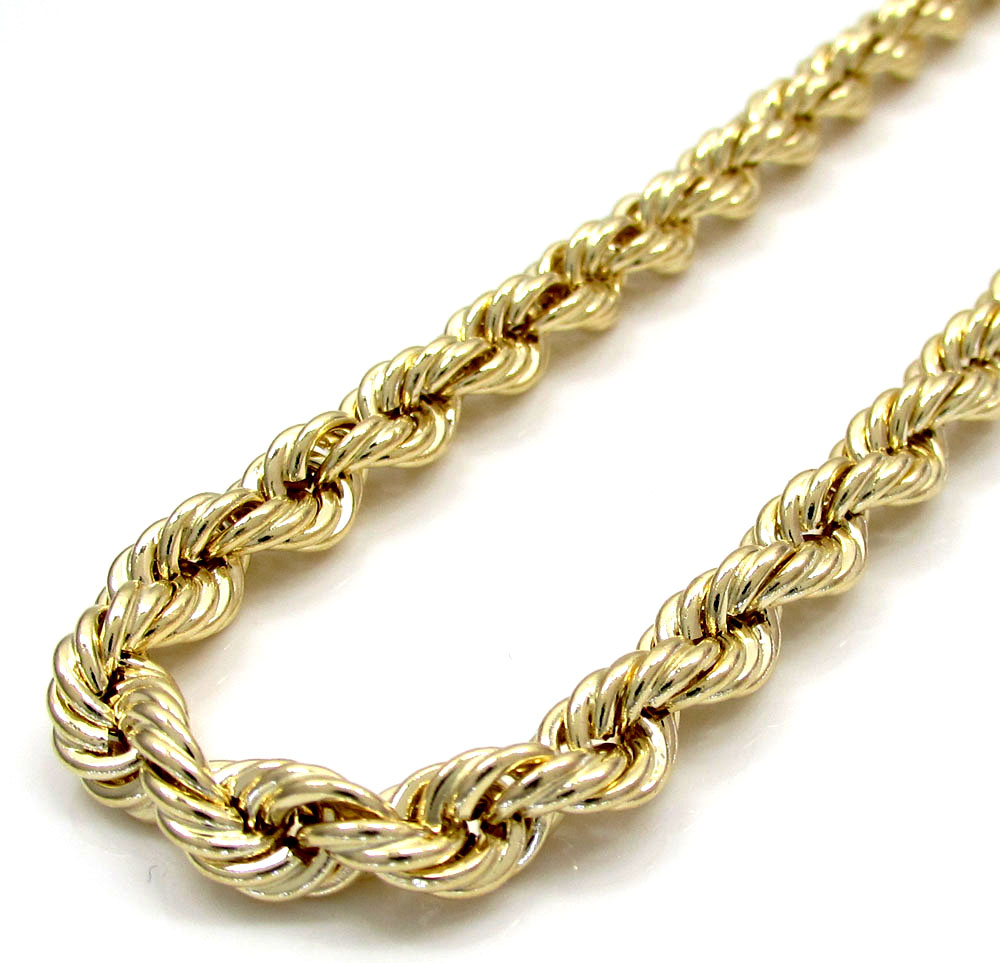 Buy 10k Yellow Gold Smooth Rope Chain 20-30 Inch 5.50mm Online at SO ...