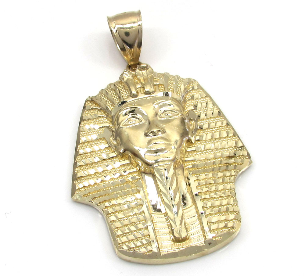 10k yellow gold medium king tut pharaoh head pendant
