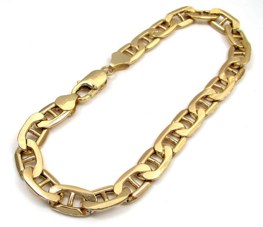 10k yellow gold mariner bracelet 9.00 inch 7.80mm