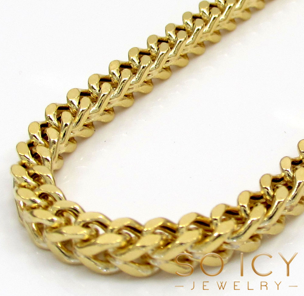 10k yellow gold hollow large franco chain 20-40 inch 3.5mm