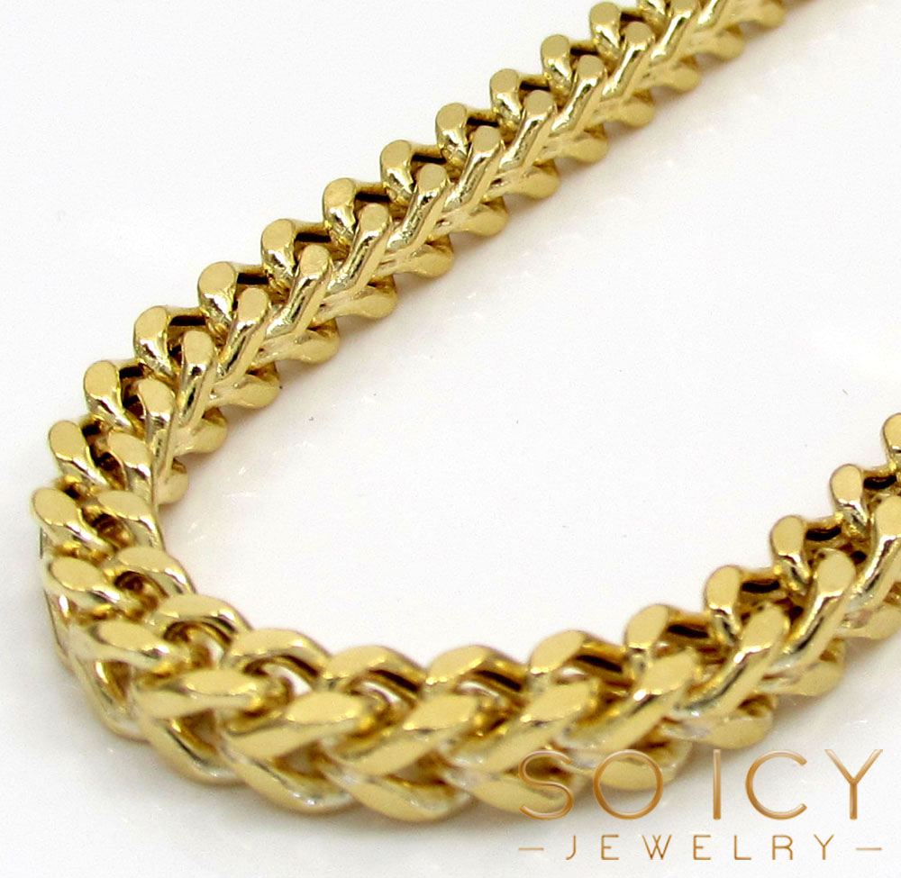 Buy 10k Yellow Gold Hollow Large Franco Chain 20-30 Inch 3.5mm Online ...