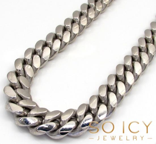 10k white gold solid xl miami chain 22-26 inch 10.5mm