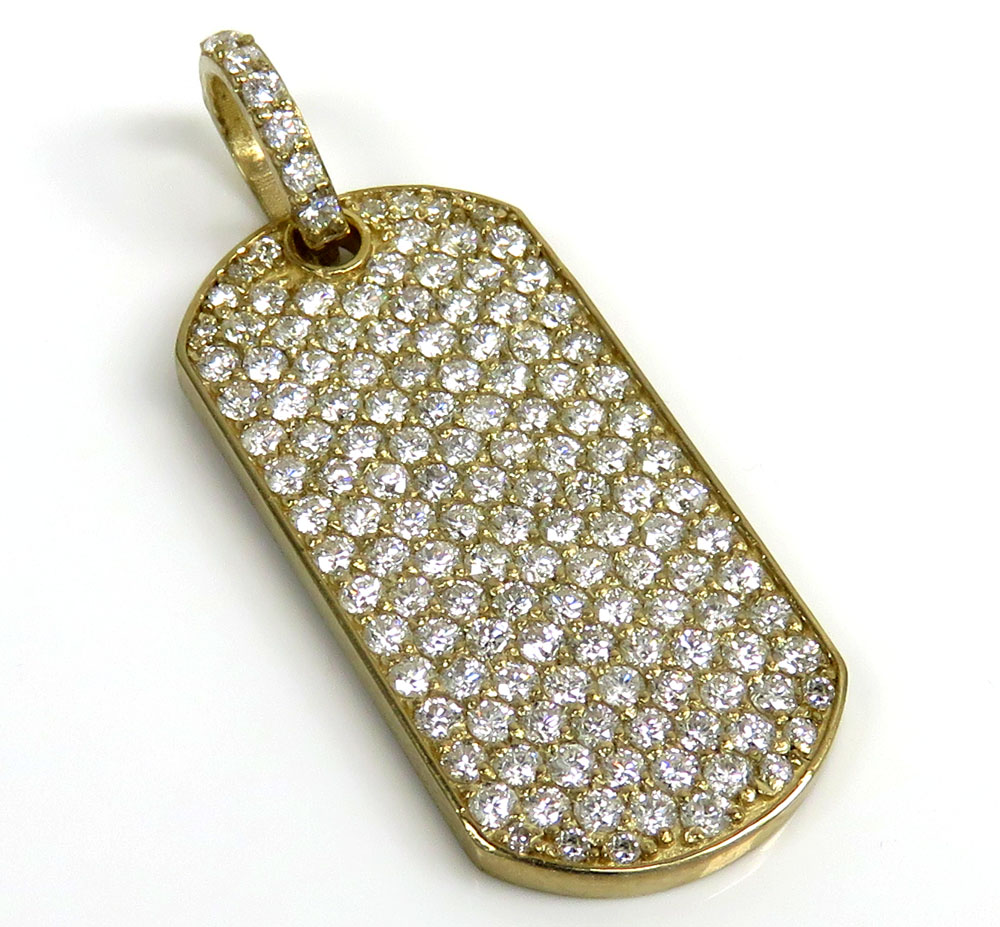 mens diamond dog tag pendants