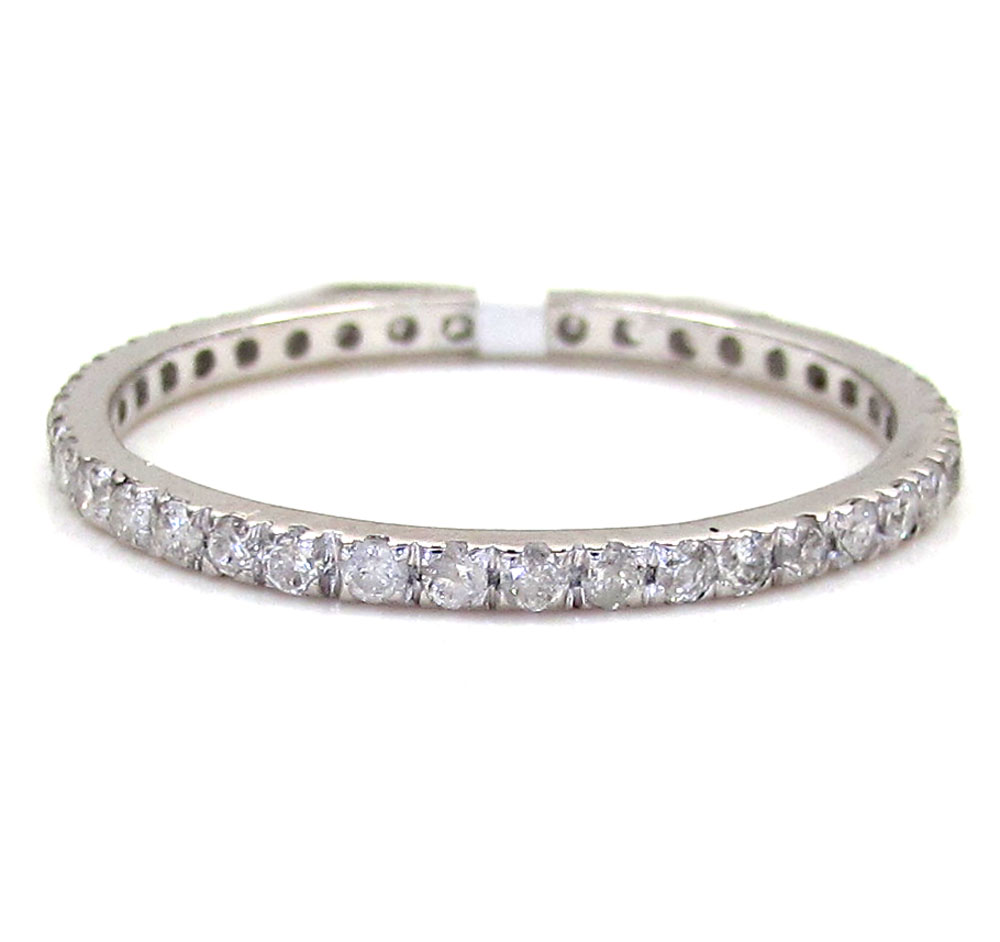 10k white gold single row white diamond band 0.38ct